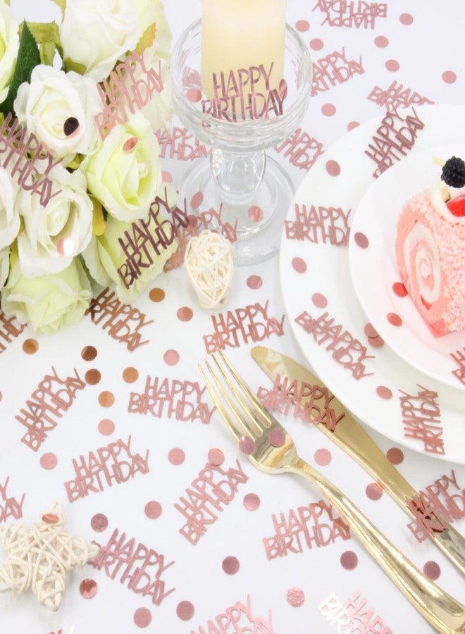 Blopee Rose Gold Birthday Confetti - 270 PCS Glitter Happy Birthday Decorations for Table - Image 5