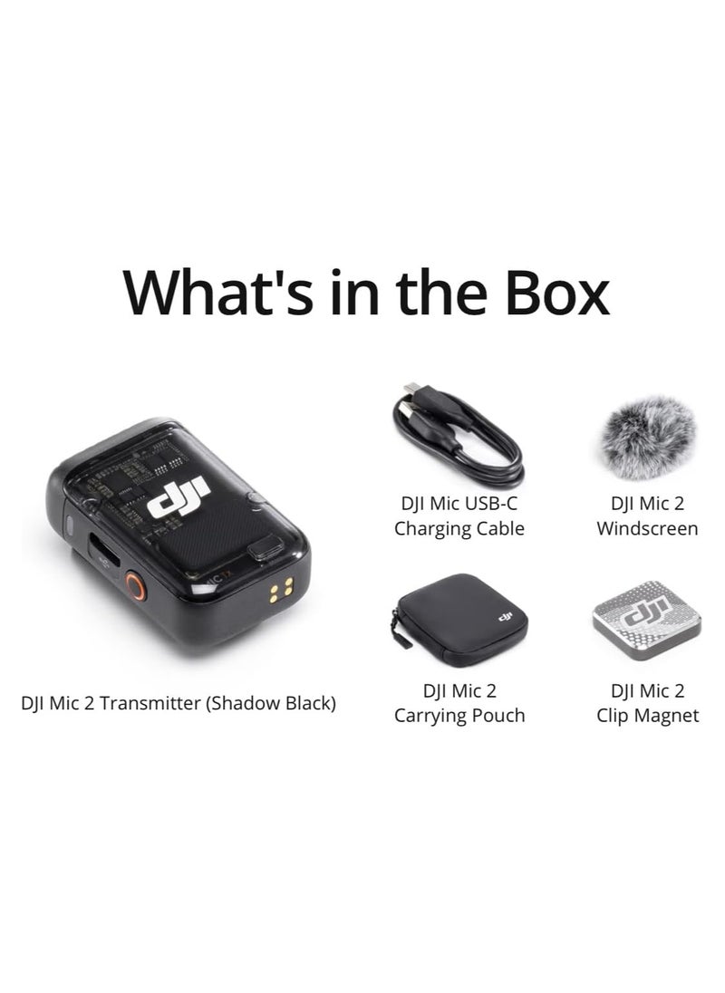 dji DJI Mic 2 Transmitter (Black), Wireless Microphone  - Image 4