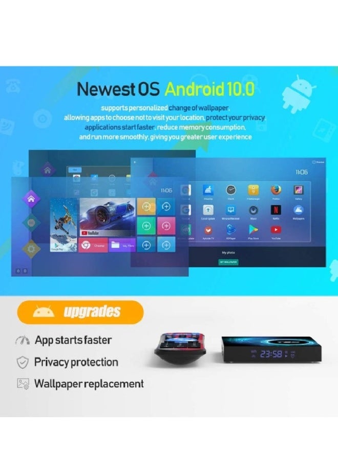 T95 Android 10.0 TV Box with Allwinner H616 Quad-Core Processor, 2GB RAM, 16GB ROM, Dual-Band WiFi 2.4G/5G, 6K Ultra HD, Bluetooth 5.0, HDMI Output, Black - Image 2