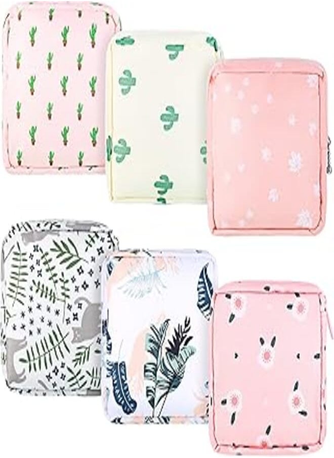 Sanwuta - 6 Pieces Sanitary Napkin Storage Bag Menstruation First Period Pouch Tampon Pouches for Girls Pad and Tampon Holder Portable Pad Travel Bag Tampons Collect Bag for Teen Girls Women Ladies - Image 1