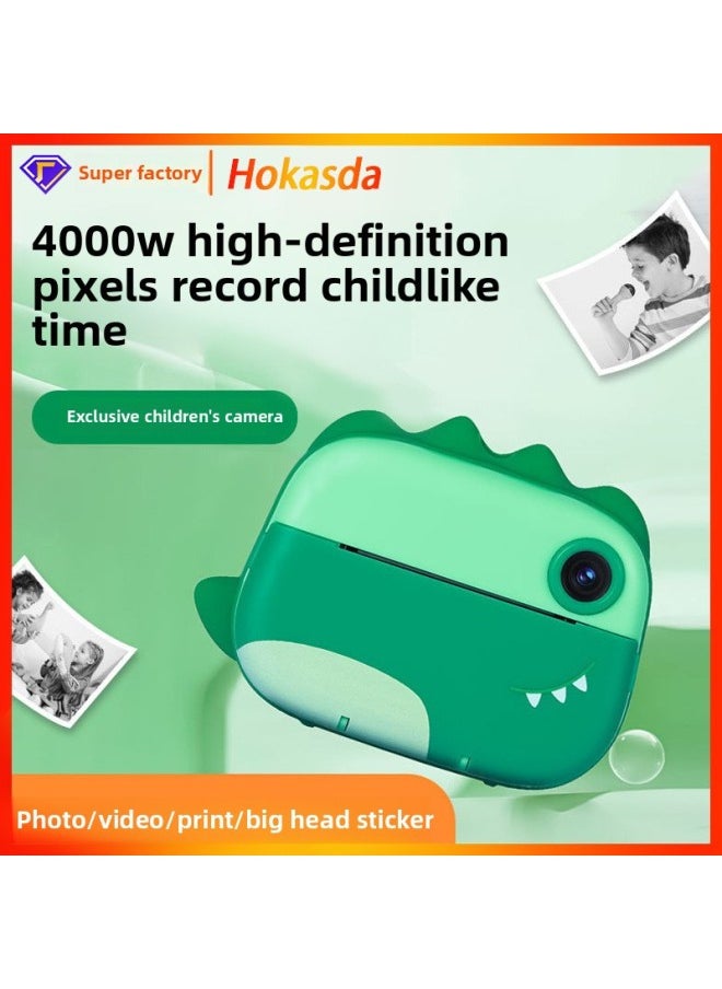 Generic Customized Polaroid Children's Printing Camera Hd Portable Student Small Photo Printing Photo Sticker Toy Camera-Color:Gray And White Penguin  - Image 2