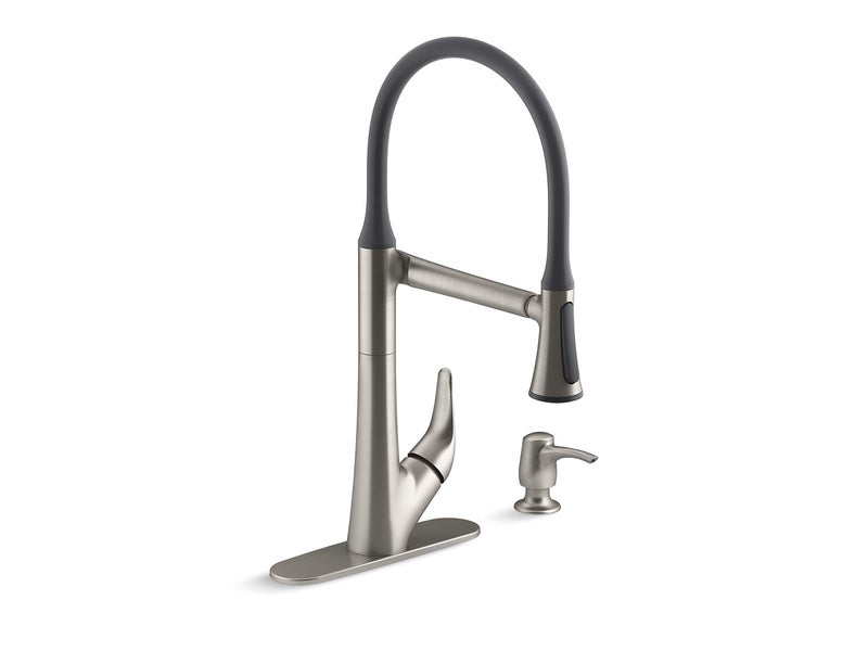 Kohler Arise Articulating Flexible Pull Down Vibrant Stainless Kitchen Faucet with Dock Netik Technology and Sweep Spray (Silver) - Image 5