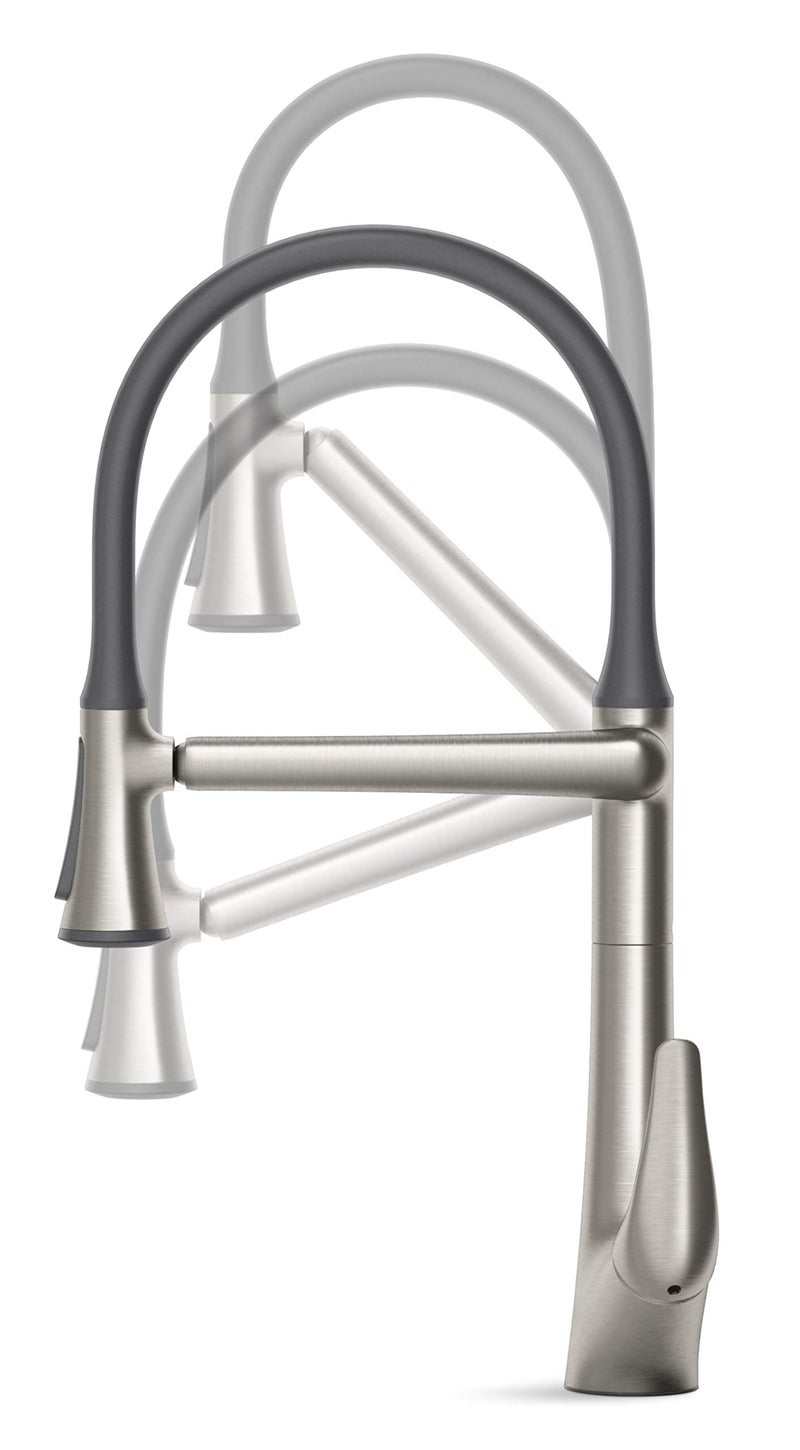 Kohler Arise Articulating Flexible Pull Down Vibrant Stainless Kitchen Faucet with Dock Netik Technology and Sweep Spray (Silver) - Image 2