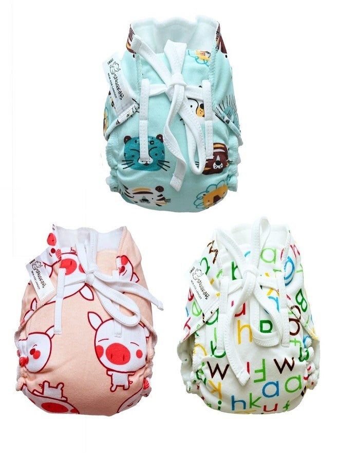 Snugkins Dry feel Langot for Newborn 0-6 Months | Adjustable, Washable & Reusable Cotton Nappy | Padded, Mess-Free & Comfortable | For Baby Boys & Girls Pack of 3 - Image 1