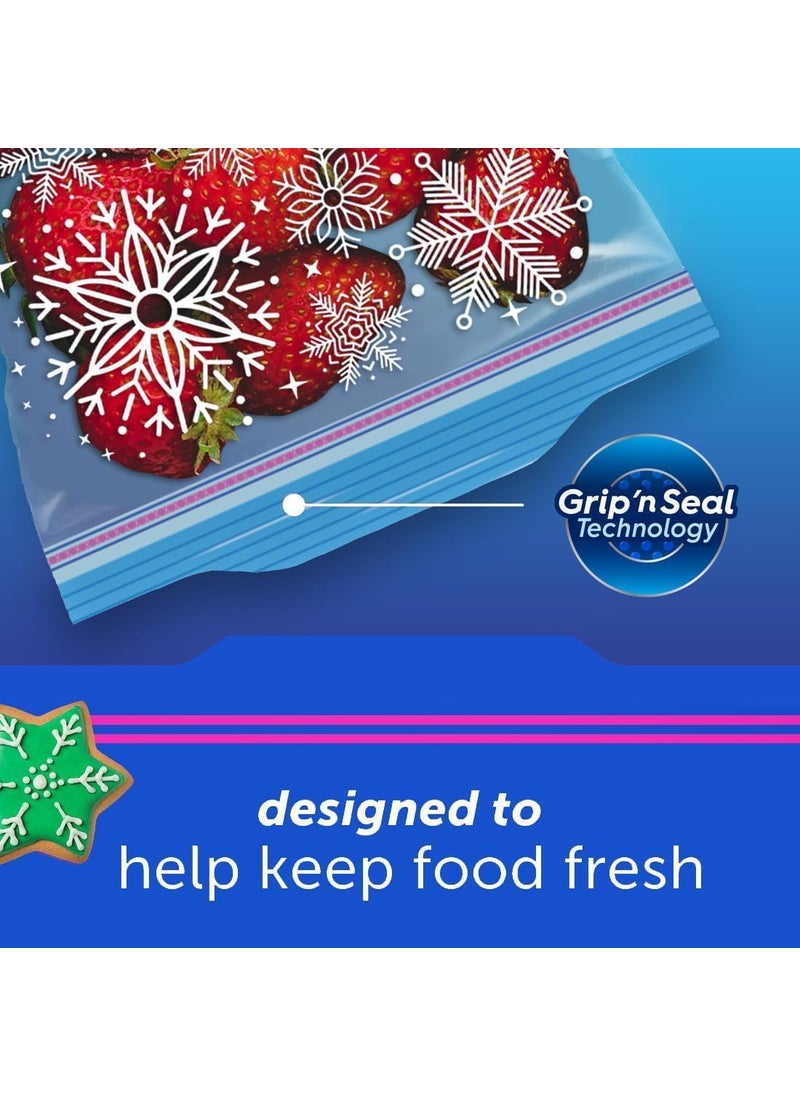 Ziploc Ziploc Gallon Food Storage Freezer Bags Grip n Seal Technology for Easier Grip Open and Close 14 Count Holiday Designs  - Image 3