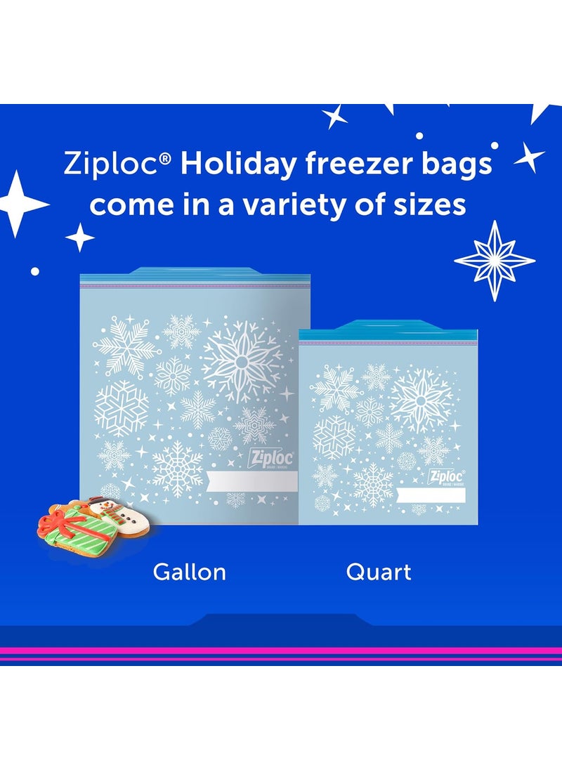 Ziploc Ziploc Gallon Food Storage Freezer Bags Grip n Seal Technology for Easier Grip Open and Close 14 Count Holiday Designs  - Image 5