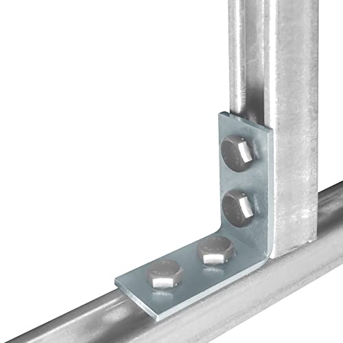 heneng 6 Pcs 4 Hole L Shaped Connector Bracket for 1-5/8" Strut Channel, 90 Degree Angle Fitting, 3/16" Thick - Image 3