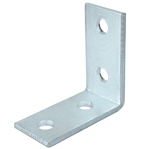 heneng 6 Pcs 4 Hole L Shaped Connector Bracket for 1-5/8" Strut Channel, 90 Degree Angle Fitting, 3/16" Thick - Image 4