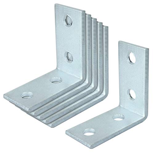 heneng 6 Pcs 4 Hole L Shaped Connector Bracket for 1-5/8" Strut Channel, 90 Degree Angle Fitting, 3/16" Thick - Image 5