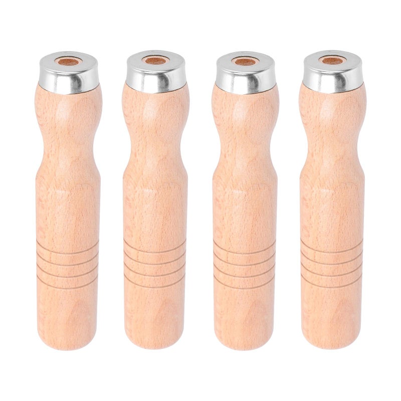 4Pcs Woodworking Tool Handles with Red Beech Wood Grip for Wood Files - Image 2