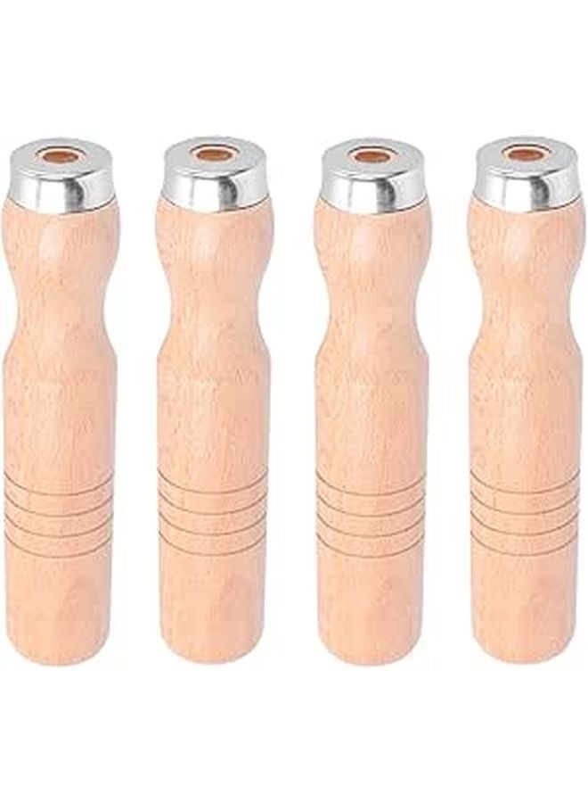 4Pcs Woodworking Tool Handles with Red Beech Wood Grip for Wood Files - Image 1