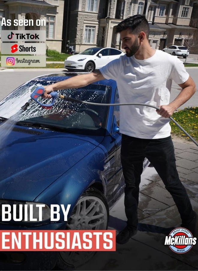 McKillans ® Swivel Gun PRO - Short Pressure Washer Gun with Swivel - Innovative Nozzle Holder - High Pressure Washer Handle - 3/8" Male Plug & 1/4” Quick Connect Coupler - Car Wash Power Water Gun - Image 2