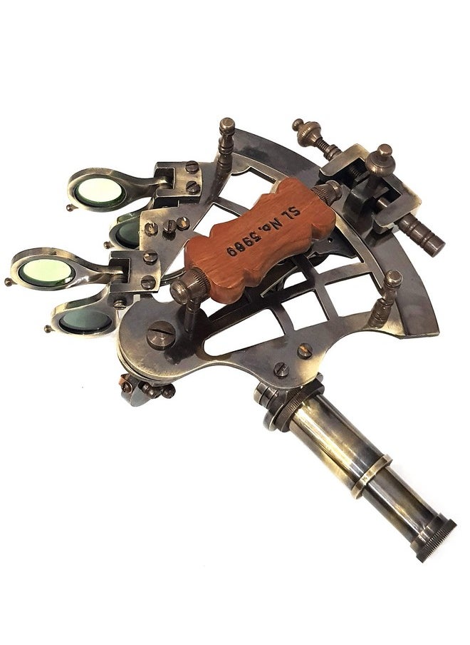 collectiblesBuy Nautical Sextant J.Scott London Vintage Brass Antique Sextants With Box Educational Calibrated Navigational Instrument 5 Inch  - Image 4