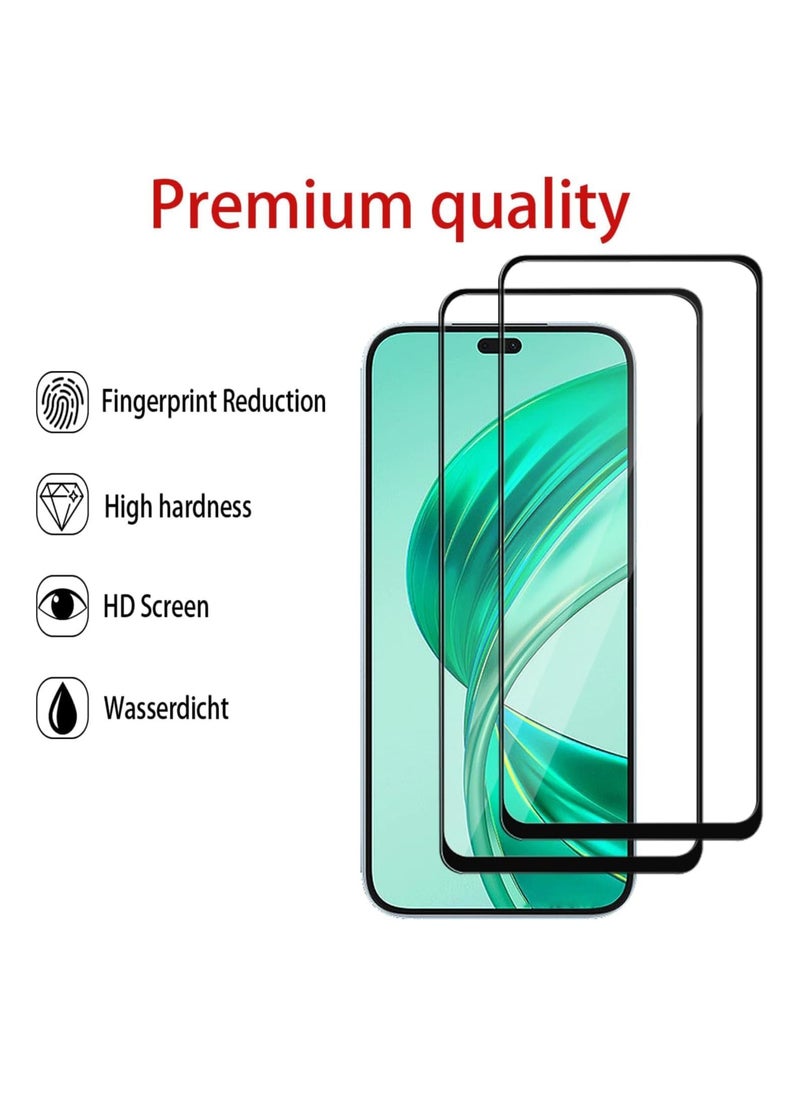 Muzz Honor X8b Honor 200 Lite Huawei nova 11 Screen Protector Full Covered Bubble Free Anti-Scratch Anti-Fingerprint 9H Hardness 3D Curved Edge Tempered Glass Screen Protector 5D Black Glass (2 pack)  - Image 2