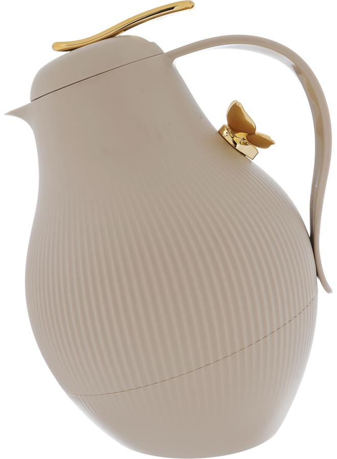 Alsaif Dora Plastic Thermos 1.5 Liters Golden Butterfly Light Brown  - Image 1