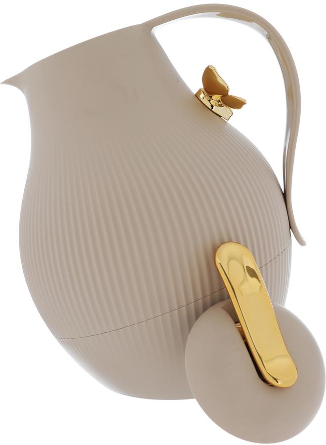 Alsaif Dora Plastic Thermos 1.5 Liters Golden Butterfly Light Brown  - Image 4