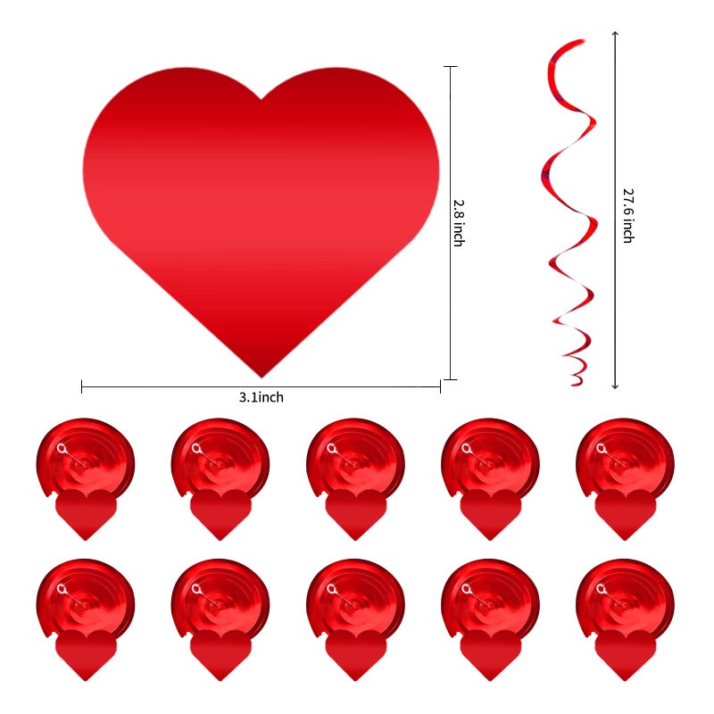 Labrostar 21Pcs Valentines Day Decorations Valentines Day Decor Pre-Assembled Hanging Heart Swirls BE Mine Love Heart XO Garlands Banner for Home Classroom Office Wedding Party - Image 3