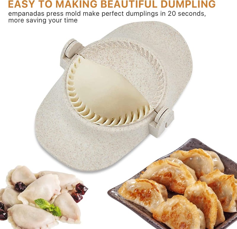 Worldity 7 Pieces Empanada Maker Press, 3 Size Dumpling Maker Press with Dough Cutter and Stuffing Spoon, Dumpling Mold for Chinese Dumplings, Empanadas, Ravioli and Pie - Image 2