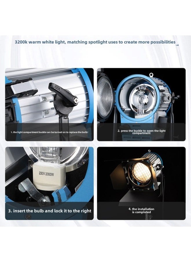 Generic - OSRAM Bulb 2000W1000W Spotlight Barber Shop Led Photography Movie Light Halogen Tungsten Quartz Bulb Tungsten-Light Source Color:150w Modeling Bulb ] - Image 1