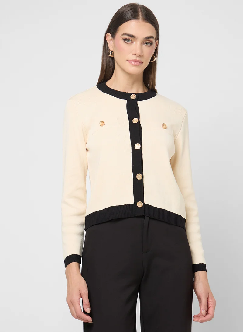 ايلا Contast Trim Cardigan