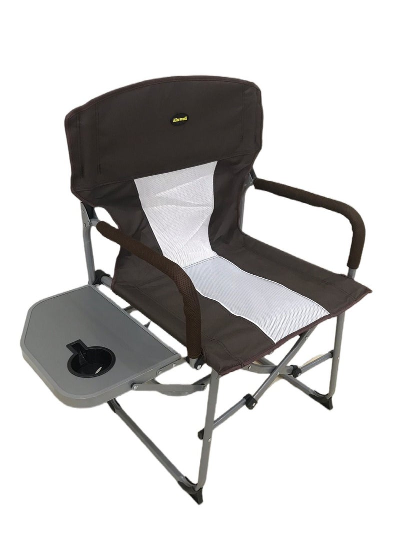 Albawadi Portable Camping Folding Chair Comfort Mesh Fishing Chair with Cup Holder Bown - Image 2