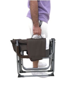 Albawadi Portable Camping Folding Chair Comfort Mesh Fishing Chair with Cup Holder Bown  - Image 4