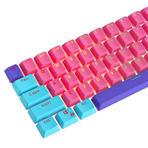 Owpkeenthy WHYSP 61 PBT Keycaps for 60 Percent Keyboard Keycaps Set Backlit for Cherry MX Switches 60% Mechanical Keyboard（Rose） - Image 2