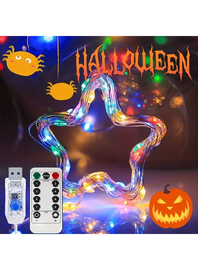 :أضواء خيطية بيضاء USB بحّورية LED 100 حبة بطول 393.7 بوصة مع 8 أوضاع إضاءة وتحكم عن بُعد، سلك نحاسي متعدد الألوان لتزيين المناسبات الداخلية والخارجية مثل الكريسماس والأعراس والحفلات. - Image 1