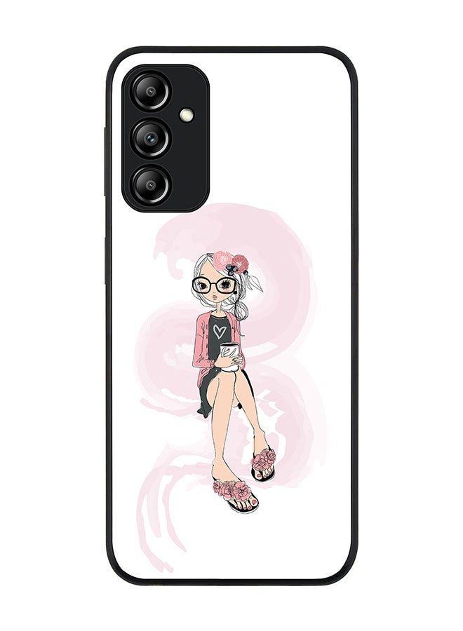 Stylizedd Rugged Black edge case for Samsung Galaxy A24 4G Slim fit Soft Case Flexible Rubber Edges Anti Drop TPU Gel Thin Cover - Nerdy Cute - Image 1