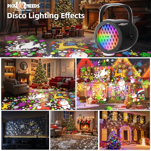 Pick Ur Needs Christmas LED Projection Lamp with 16 Pattern Rotating Effects Indoor Outdoor Decorative Light for Festival, Party, Xmas Tree & Home Décor | Waterproof Disco Projection Light - Image 2