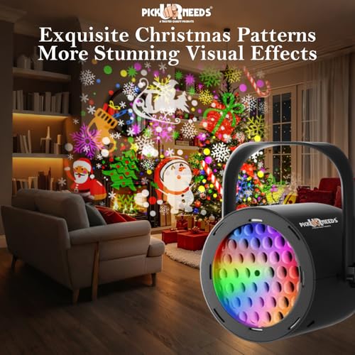Pick Ur Needs Christmas LED Projection Lamp with 16 Pattern Rotating Effects Indoor Outdoor Decorative Light for Festival, Party, Xmas Tree & Home Décor | Waterproof Disco Projection Light - Image 3