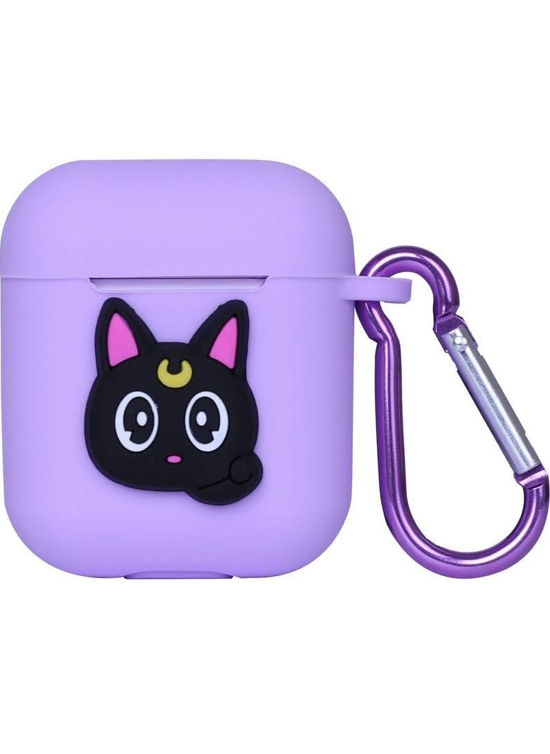 erorex - Air Pod Silicone Case Purple Black Cat - Image 1