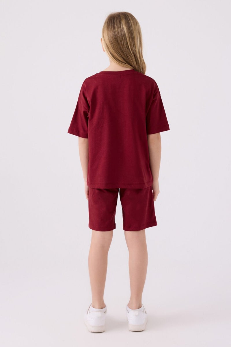 U.S. Polo Assn. Girls Burgundy Bermuda Set  - Image 5