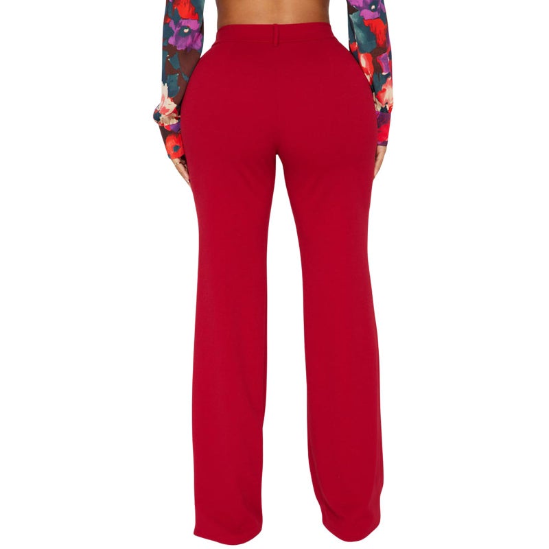 CHARYEAH Women Stretchy Work Pants High Waisted Wrinkle Free Dressy Pants Business Casual Trousers 2025 (US, Alpha, Large, Regular, Regular, Red) - Image 3