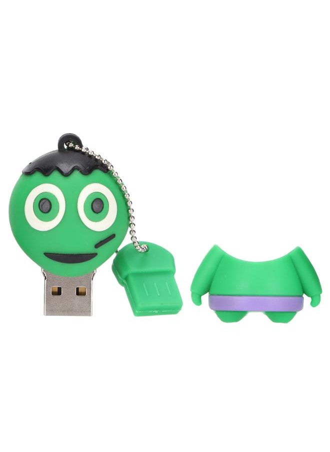 Thoraya Cartoon USB flash drive waterproof USB flash drive USB flash drive 2.0 32GB 64GB 128GB large capacity 64GB green ghost  - Image 2