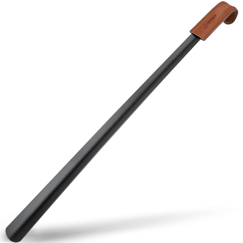 Flavizo 52cm Stainless Steel Shoe Horn Long Handle, Durable Long Shoe Wearing Stick, Comfortable Shoehorn with Extended Grip, Shoes Stick for Wearing, Easy Shoe Wearing Tool for Men Women Seniors - Image 1
