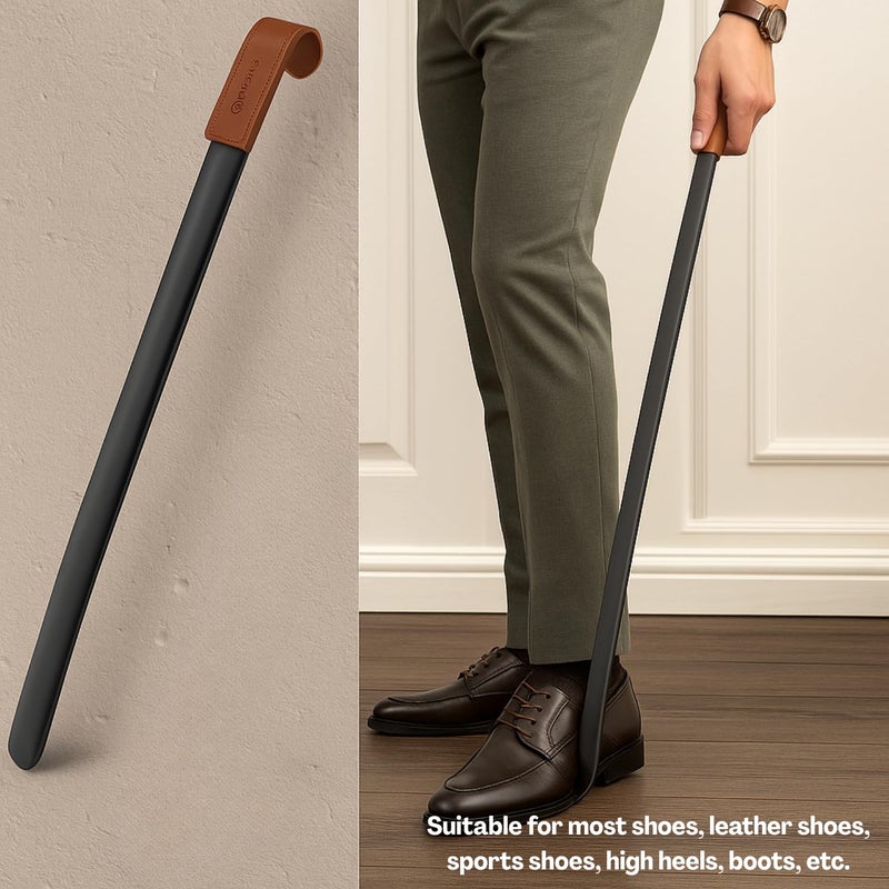 Flavizo 52cm Stainless Steel Shoe Horn Long Handle, Durable Long Shoe Wearing Stick, Comfortable Shoehorn with Extended Grip, Shoes Stick for Wearing, Easy Shoe Wearing Tool for Men Women Seniors - Image 4