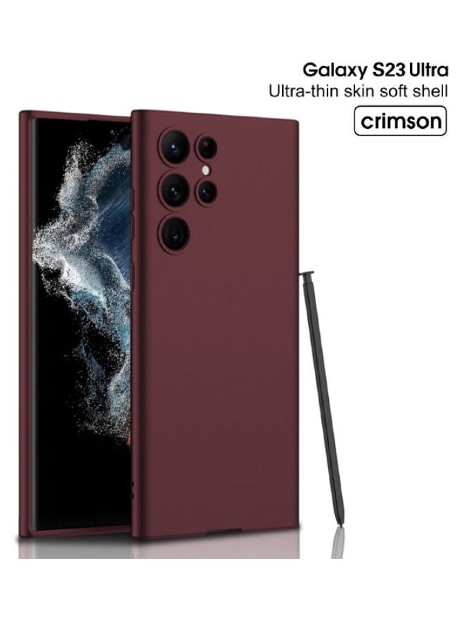 جي كي كي جراب Samsung Galaxy S23 Ultra ، غطاء واقٍ واقٍ من الجلد السائل السائل من السيليكون ، غطاء واقٍ مقاوم للسقوط من الدرجة العسكرية ، مقاوم للصدمات ، مضاد للاصفرار ، مضاد للخدش (قرمزي)  - Image 2
