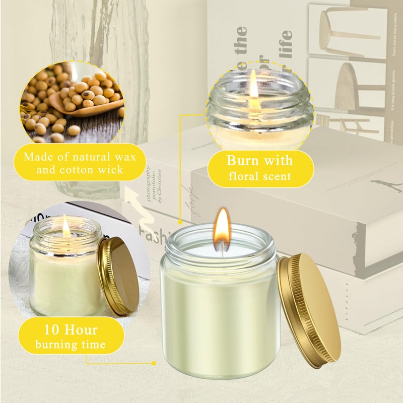 ACITHGL 36 Pcs 4oz Mini Mason Jar Candles Small Scented Candles Bulk Aromatherapy Ideal Souvenir Favors for Wedding Birthday Party (Lemon, Citrus, Coconut Milk, Gold) - Image 5