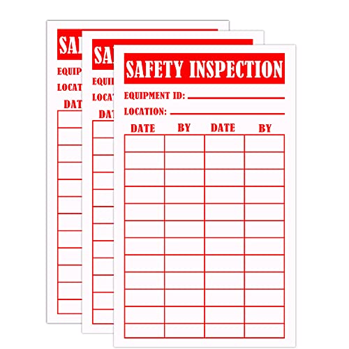 Top label Safety Inspection Tag for Accident Prevention5x3 Inch Check Record Preventative Maintenance Stickers Vinyl Sticker Label200 Pcs Per Pack
