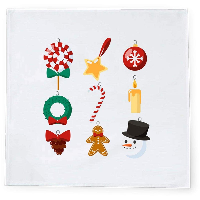 Khakee 6 Pcs Christmas Theme Tafta Silk Table Napkins 10x 10 for Xmas Decoration Christmas OrnamentsChristmas Gift npxmas172P - Image 2