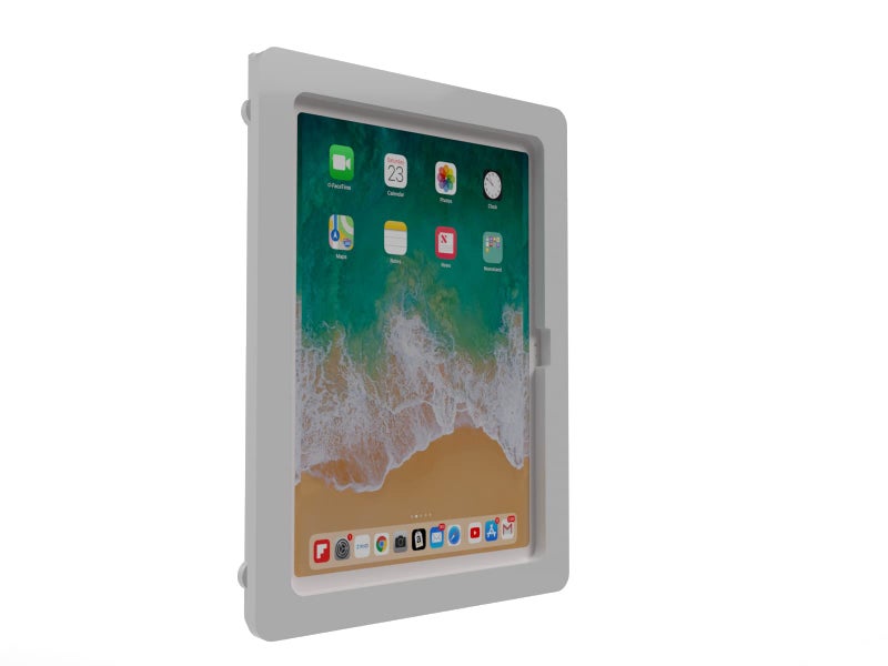 TABcare Anti-Theft Acrylic VESA Enclosure for Apple iPad 10 10.9" 2022, iPad 11" 2025 A16 with Free Wall Mount Kit & 90-Degree Angle USB C Charge Cable (White) - Image 2