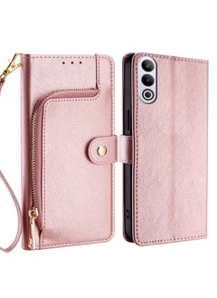 erorex For OnePlus Ace 3V 5G Zipper Bag Leather Phone Case(Rose Gold) 