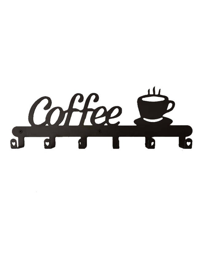 Metal Coffee Mug Holder Black 26.00x3.00x11.50cm - Image 1