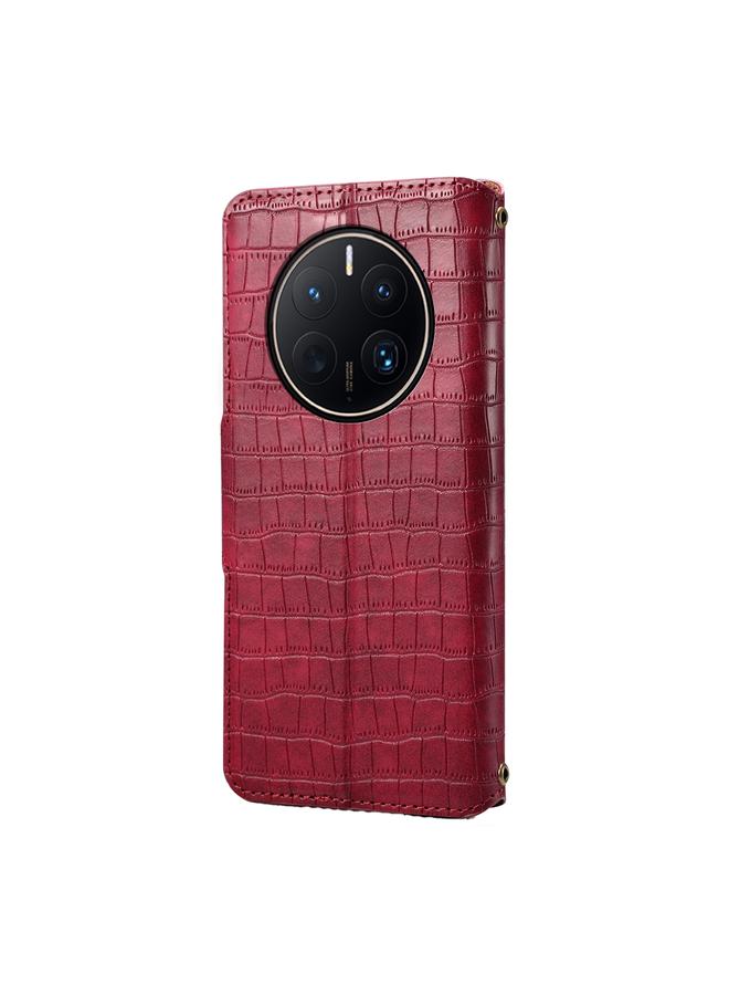 Denior Case For Huawei Mate 50 Pro Crocodile Texture Oil Edge Leather Phone Case - Image 3