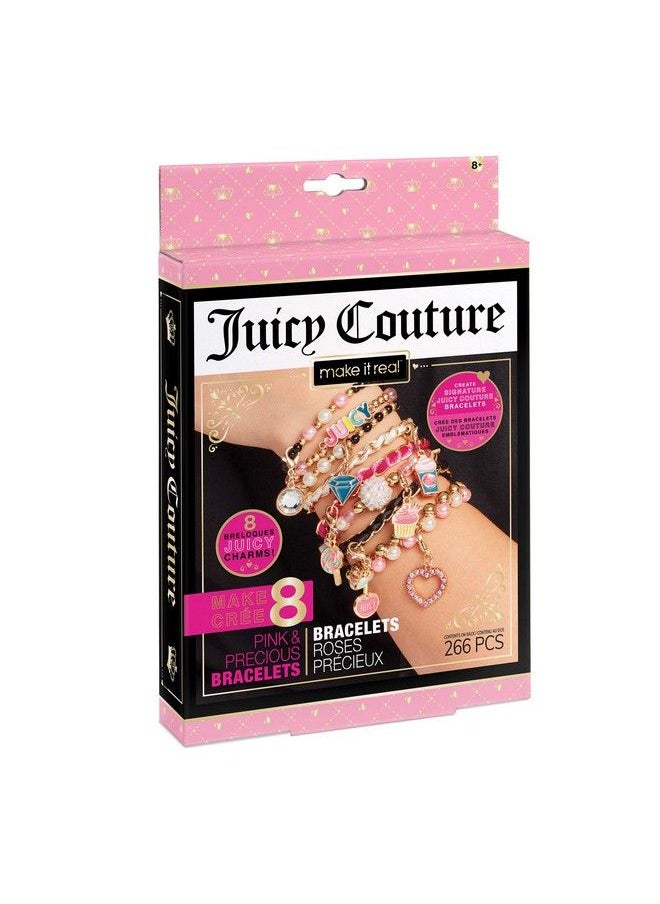 Make It Real Juicy Couture Pink And Precious Bracelets Diy Charm Bracelet Making Kit Friendship Bracelet Kit With Charms Beads & Cords Arts & Crafts Bead Kit For Girls Makes 8 Bracelets  - Image 1