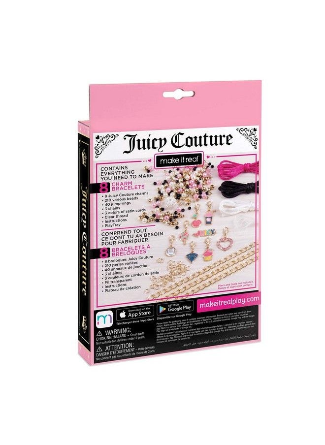 Make It Real Juicy Couture Pink And Precious Bracelets Diy Charm Bracelet Making Kit Friendship Bracelet Kit With Charms Beads & Cords Arts & Crafts Bead Kit For Girls Makes 8 Bracelets  - Image 3