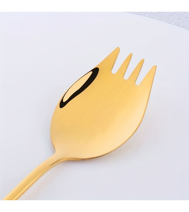 5 Pcs 304 Stainless Steel Toothed Spoons Kitchen Utensil Set Multifunctional Salad Fork - Image 5