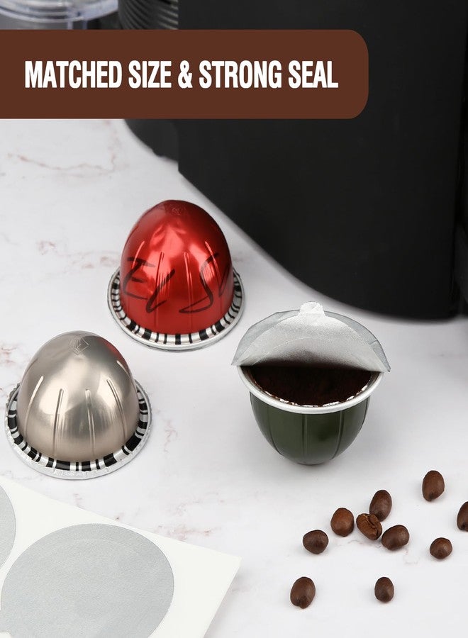 Tegrace Reusable Aluminum Foil Seals Lid Compatible with Nespresso Vertuo Reusable Pods, 100PCS Refillable Aluminum Covers Foil Seals Lids (Pods Not Included) - Image 4