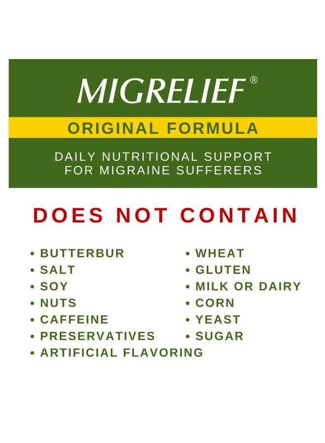 MigreLief علاج ثلاثي أصلي مع بوراكل - دعم غذائي لمصابي الشقيقة - 60 قرص/إمداد لمدة شهر - Image 2